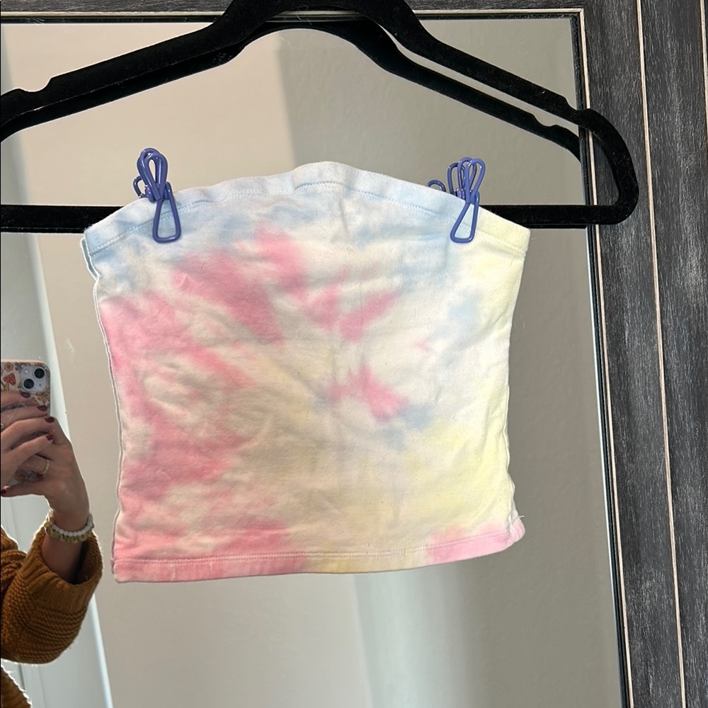 pastel tie-dye tube top